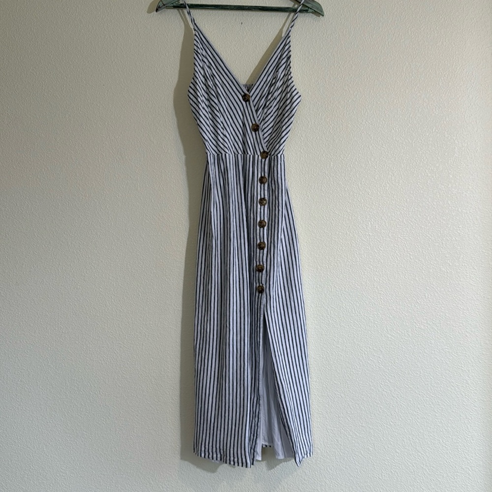 Pinstripe Linen Dress